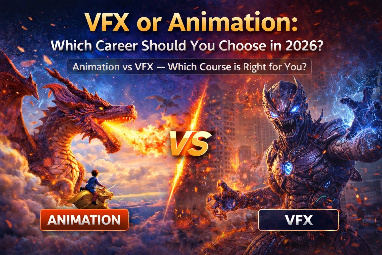 VFX vs Animation Career Comparison 2026 - Arena Animation Dilshad Garden Delhi